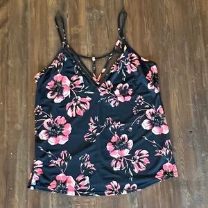Free People Polyester Spaghetti Tank Floral XS